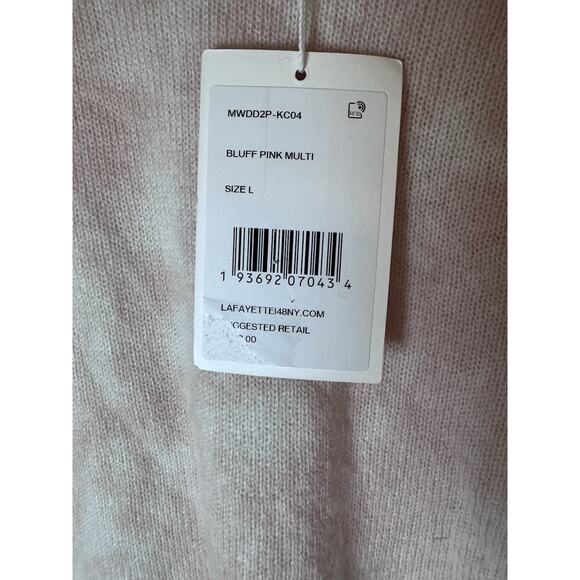 Lafayette 148 Women's Size Large Bluff Pink Cashmere Crewneck Sweater NWT $798 - Picture 7 of 12